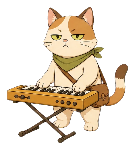 米糕面無表情地彈鍵盤